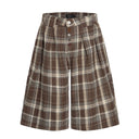 Checked Pleat Shorts