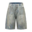 Short en jean avec étoiles