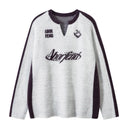 V-Neck Script Knit Jersey
