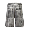 Short cargo en denim vieilli