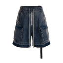 Gradient Faded Denim Cargo Shorts