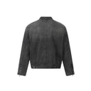 Distressed Denim Motorcycle Jacket
