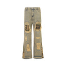 Flared Camo Patch Jeans