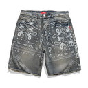 Bleached Bandana Denim Shorts
