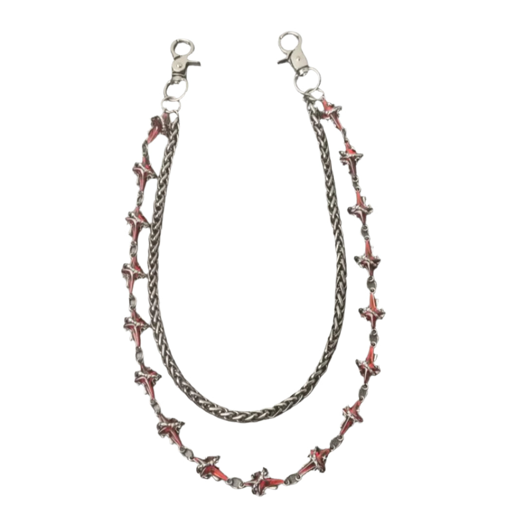 Ruby Cross Gem Wallet Chain – Attere