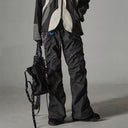 Pantalon en cuir chromé noir