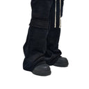 Pantalon cargo en velours côtelé noir profond