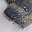 Flame Studded Denim Shorts