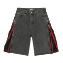 Short en jean avec fermeture éclair latérale