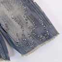 Flame Studded Denim Shorts