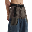 Jean évasé à pampilles effet usé