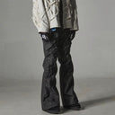 Pantalones de cuero cromado negro