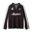 V-Neck Script Knit Jersey