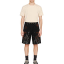 Flame Studded Denim Shorts