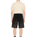 Flame Studded Denim Shorts