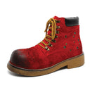 Botas de ante con punta cuadrada