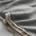 Sweat à capuche patchwork en denim vert