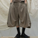 Drape Wide Bermuda Shorts