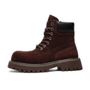 Bottes à bout carré en daim