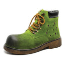 Botas de ante con punta cuadrada