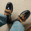 Bottes à bout carré en daim