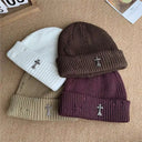 Iron Cross Ribbed Beanie