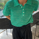 Marina Open Weave Knit Shirt