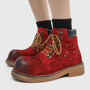 Botas de ante con punta cuadrada