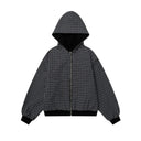 Black and white checkered hoodie on a white background