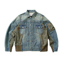 Veste cargo patchwork en jean