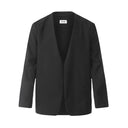 Blazer ajustado sin cuello negro