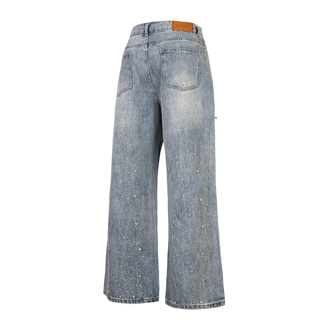 Diamond Studded Denim Jeans – Attere