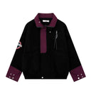 Black Contrast Applique Jacket