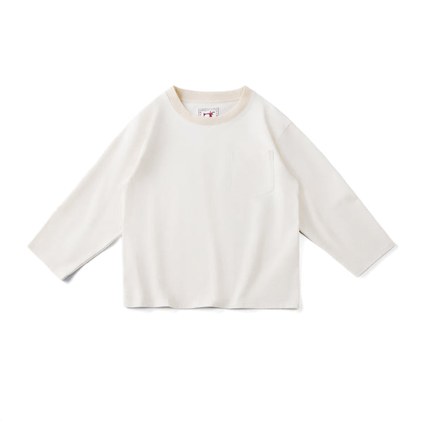 Tシャツ・カットソー citybreeze Uncut layered long-sleeved t-shirt_WHITE Layered Long-Sleeve T-Shirt | Parallel