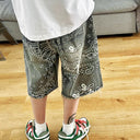Bleached Bandana Denim Shorts