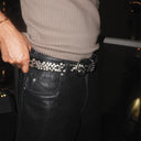 Nailhead Leather Belt