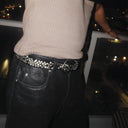 Nailhead Leather Belt