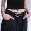 Steel Carabiner Leather Belt