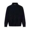 Chunky Rib Stand-Neck Sweater