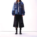 Patchwork Denim Plaid Overshirt