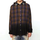 Gradient Plaid Hooded Overshirt