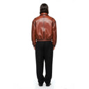 Oxblood Cropped Bomber