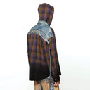 Gradient Plaid Hooded Overshirt