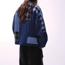 Patchwork Denim Plaid Overshirt