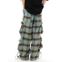 Camp Plaid Pleated Cargo Pant