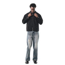 Veste cargo patchwork en jean