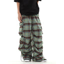 Camp Plaid Pleated Cargo Pant