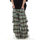 Camp Plaid Pleated Cargo Pant