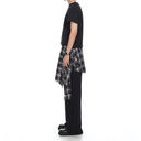 Plaid Overlay Sweatpant