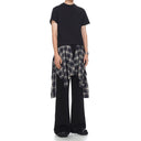 Plaid Overlay Sweatpant